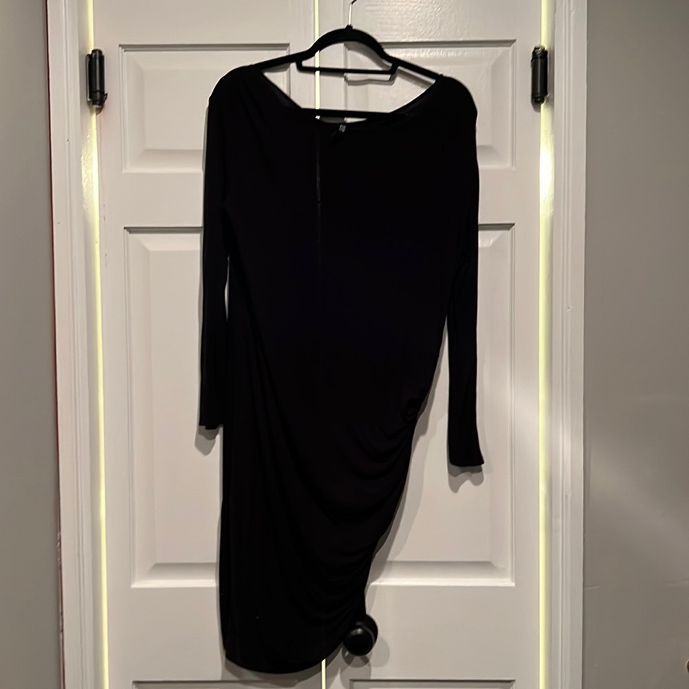 Ribbed cotton asymmetric dress